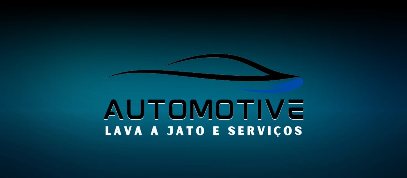 Logo Automotive sobre o degradê azul petróleo original da marca